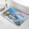 Badmatten Sneeuwman Birds Rode Kerst Tapijten Sneeuwvlok Kerstmas Tree Landat Non Slip Flanel Foot Tapijt voor badkamer keukenkamer