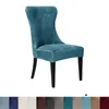 Couvre-chaises Soft Velvet Elastic White Slipcover Morden Style Stretch Spandex Dining Seat Soupt pour le salon de la maison