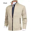 Chandails masculins 2024 Automne / hiver Solid Standing Collar Fashion Cardigan Pull tricot en tricot