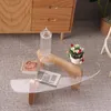 1pc 1 6 Dollhouse Miniatur Couchtisch Endtisch Tee Tisch Kuchen Dessert Möbel Küchenmodell Leben Spielzeug Schwarz Walnuss 240403