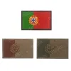 3D broderade lappar Portugal Spanien Flagkskalle armé militära lappar emblem spanska flaggor gummi pvc broderi märken