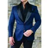 Herrenanzüge Ankunft Jacquard Weave Männer Kostüm Bräutigam Schal Revers Hochzeit Slim Fit Blazer Jacke 1 PC