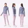 ll-Yoga Jackets Wear 후드 정의 여성 디자이너 스포츠 자켓 코트 양면 샌딩 피트니스 후드 긴 소매 의류 두 스타일 신속한 속도