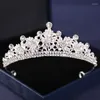 Hair Clips Silver Color Crysta Crowns And Tiaras Baroque Vintage Crown Tiara For Women Bride Pageant Prom Diadem Wedding Accessories