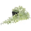 Flores decorativas Vine colgante artificial en maceta: Greenery Garland Eucalyptus Hojas de hiedra de hojas de hiedra en maceta para granja