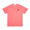 Play Shirt Red Heart Mens T-shirty Kobiet Designer Koszulka swobodna czysto bawełniana haft krótki rękaw Summer