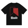 Brand 100%cotton Rhude Fashion T Mens Designer T Shirts Men Top Short Sleeve High Quality Casual Tshirts Mens Tees Shirt Tos US SIZE