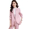 Women's Two Piece Pants Business Clothing Autumn And Winter Long Sleeve Suit Formal Wear El Front Desk Manager White Collar Building Sale