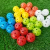 24pcs / sac 42 mm flux d'air en plastique perforé couleur intérieure pratique balles de golf