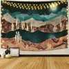 Mountain Tapestry Desert Cactus Tapestry Sunset Clouds Tapestry Psychedelic Tropical Plants Wall Hanging Nature Scenery Tapestry