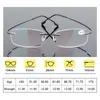 Sunglasses Eyewear Ultralight Vision Care Reading Glasses Presbyopic Eyeglasses Rimless Memory Titanium