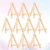 10pcs Desk tripod triángulo de madera de madera conveniente visualización de escritorio soporte de pintura mini de caballete para estudio casero (beige)