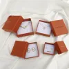 50pcs Boîte de bijoux en carton en papier kraft Logo personnalisé avec logo Small Jewelry Box Board Collier Boucles d'oreilles Bracelet anneau