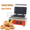 1500W Automatisk icke-stick 6st/sats Electric Mini Easy Round Hole Donut Form Donut Waffle Maker Machine