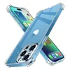 Étui à épanouissement d'amortisseur clair pour l'iPhone 14 plus 13 12 11 Pro Max Mini Mini Silicone sur iPhone XR XS MAX 8 7 6S 6 Plus SE COUVERTURE DE BACK