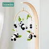 Né Panda Bamboo Leaf Bed Bell Toys 012 mois pour bébé Crib Wood Mobile Toddler Carrousel Cot Kid Musical Toy Gift 240409