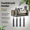 Support de brosse à dents en alliage en aluminium sans forage porte-gobelet de bains de bouche
