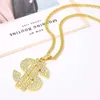 Jewelry Hip Hop Gold Chain US Dollar Symbol Necklace Mens and Womens US Dollar Symbol Diamond Pendant