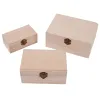 Scatole di stoccaggio a cerniera quadrato in legno semplice in legno scatola da regalo artigianale scatola di stoccaggio in legno in legno solido scatola di organizzatore fai -da -te fai -da -te custodia