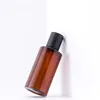 Storage Bottles High Quality PET Plastic Empty Amber Cosmetic 100ml 150ml Toner Cream Lotion Bottle With Black Cap