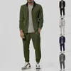 Men's Tracksuits Fall Mens Roupet Set Jacket Jaqueta Casual Zipper Longa Longa Longa Terces de Duas Peças