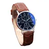 Wristwatches 1PCS Fashion Men Watches Business Quartz Watch For Women Boy Wristwatch Casual Leather Men's Reloj Hombre