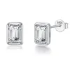 Boucles d'oreilles Czcity VVS D Maisanite Earcs Set 925 Silver for Women Luxury 2024 Designer Emerald Cut Geomertic Bijoux 1.2CT