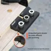 Woodworking Doweling Jig Kit Adjustable Dowel Cam Jig Wood Hole Drilling Guide Locator Metal Furniture Cabinet Punch Hole Tool