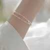 Luxury Luxury Light Bead Heart Bracelet Sweet Double Hollow Love Bracelet Bracelet Holiday Gift pour les filles