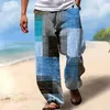 Pantalon masculin Summer Long Beach Fashion Casual Fashion Trache élastique taille 3d Imprimé de bande imprimé imprimé