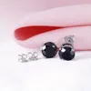 Stud Earrings 1-3ct 2pcs Black Round Moissanite 925 Sterling Silver For Girls Honeymoon Travel Halloween Christmas Gift