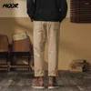 Spodnie męskie Hiqor in Pantalones Spodnie ładunkowe dla mężczyzn wiosna jesienna pantalon homme solid vintage worka