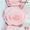 Fleurs décoratives couronnes 12 pcs / lot haut de gamme de rose immortelle haut de gamme fleur de rose immortelle 3-4 cm de diamètre Gift de la fête des mères