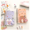 Anteckningsböcker 100 ark koreansk söt tecknad anteckningsbok Loose Leaf lossningsbar bok Kawaii Bear Scrapbook Journal Planner Notebook for Student