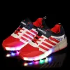 Turnschuhe Kinder glühen Turnschuhe mit Rädern LED Light Up Rollschuh Skates Sport leuchtend beleuchtete Schuhe für Kinder Jungen rosa rot blau