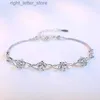 Brazalete nuevo 925 Pulsera plateada Cirón Cristal Peach Blossom Pulsera plateada Joya de encanto para mujer Joya YQ240409