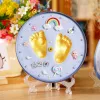 Batteries Baby Footprint Gift Baby Care Séchage Soft Clay DIY Babies Hand Foot Imprint Kit Casting Toys Primp Pad Newborn Souvenir Toys