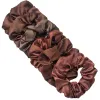 6pcs/lot scrunchies Bands Bandas Scruncy lapes Ropes Ponytailt para mulheres ou meninas acessórios Cetin Headwear Solid Color Conjunto