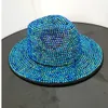 Red rhinestone fedora Jazz Hats Cowboy Hat For Women And Men Doublesided Color Cap With Black diamond Wholesale 240401