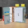 Notebooks A6 PU Practical Budget Leatch Binder Pocket Macaron Cash Bust System Set Notebook per Money Budget Saving Bill Organizer