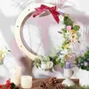 Ramar Floral Hoop Centerpiece trägransram Springkrans för ytterdörrarrangemang