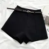 Shorts de femmes occasionnels Aline High Taist Short Femme Chic Bureau Dame avec un pantalon vintage ceinturé pour l'été 240409