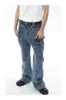 Custom Made Hip-hop Workwear Heavy Industry Bootcut Pockets American High Street Denim Trousers Cargo Jeans for Men
