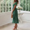 Party Dresses Beach Floral Dress For Women Clothing 2024 Summer Vacation Casual Short Sleeve Slim Fit Long Female Sexy Bohemian