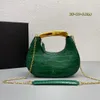 Designer torba księżycowa Krokodylowa torebka metalowa rączka torby złoto luksusowe torba arcykta
