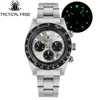 Armbandsur 41 mm herrkronografklocka vs75 Solar Quartz Movement Waterproof Sapphire Green C3 Luminous Armtwatch Drop