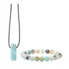 Strand Healing Stone Accessories smycken Set för positivitet Faux pärlor halsbandsarmband unisex semester presentidé