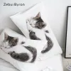 Caixa de travesseiro 3D, travesseiro personalizado/50x70/50x75/50x80/70x70 Capa de travesseiro decorativo, cama de gato preto animal, navio de gato, navio de soltar