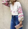 Blouses pour femmes Boho Queens Femme Shirt Tassel Cute Plage Broderie florale Linn Coton Blouse Flare Sheve Loose Bohemian Shirts Blusa