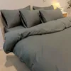 Bettwäschessätze Feste Farb -Set Nordic Bett Cover 150 Duvet Flat Sheet und 1 oder 2 Kissenbezug Home Schlafzimmer Dekoration